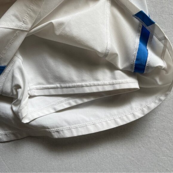 NIKE Y2K White Blue Mini Swoosh Logo Womens Athletic Tennis Skirt Skort M 8/10 - Picture 4 of 8